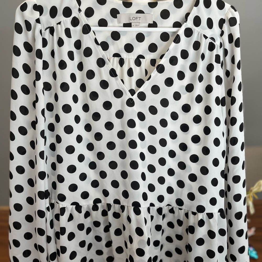 Polka dot peplum top